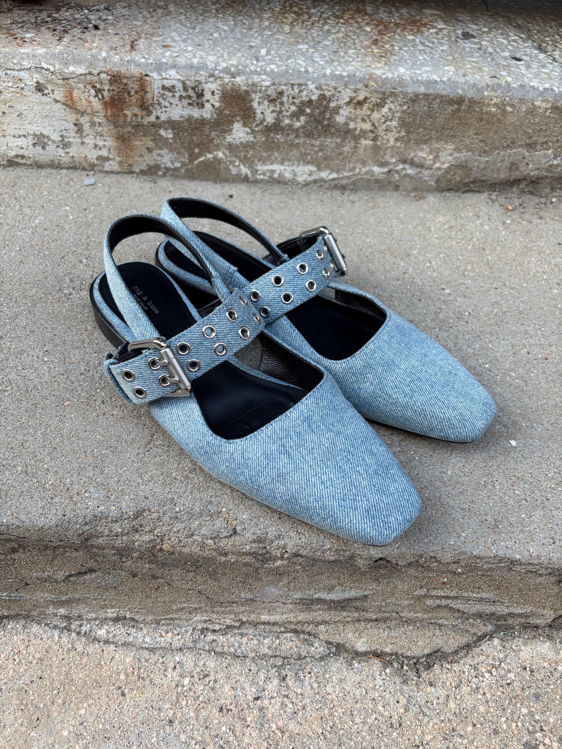 235) Rag&Bone 데님 버클 슬링백 플랫 슈즈 상품이미지3