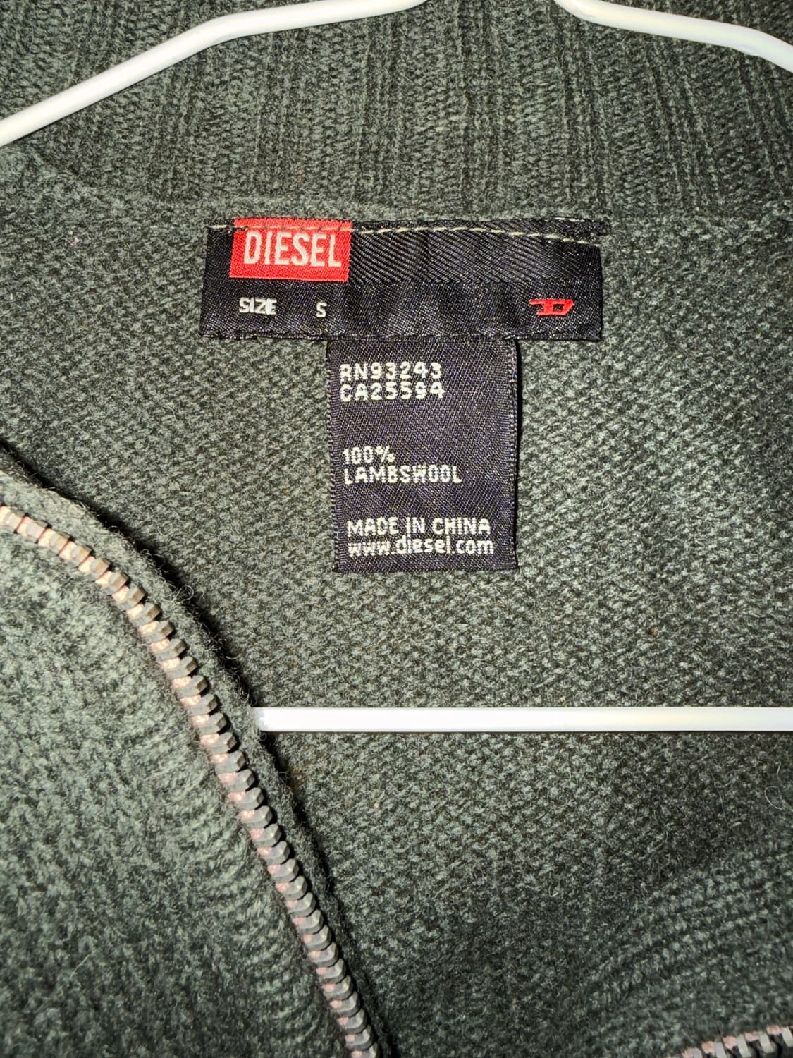 디젤 빈티지 램스울 니트집업 S 상품이미지3