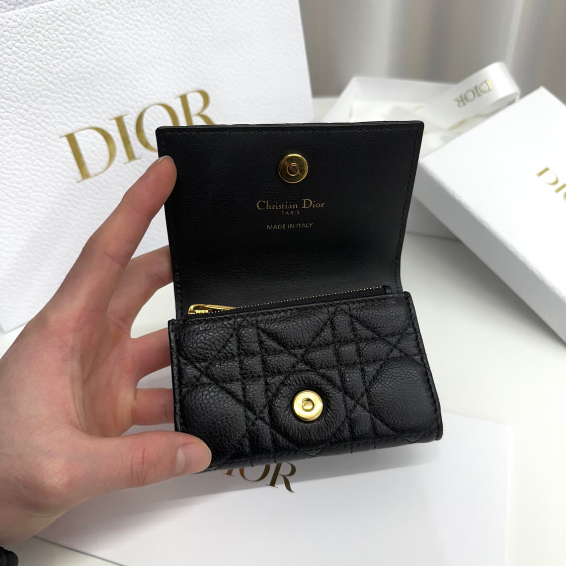 [25년] 디올 카로 글리신 XS 지갑 블랙 상품이미지7