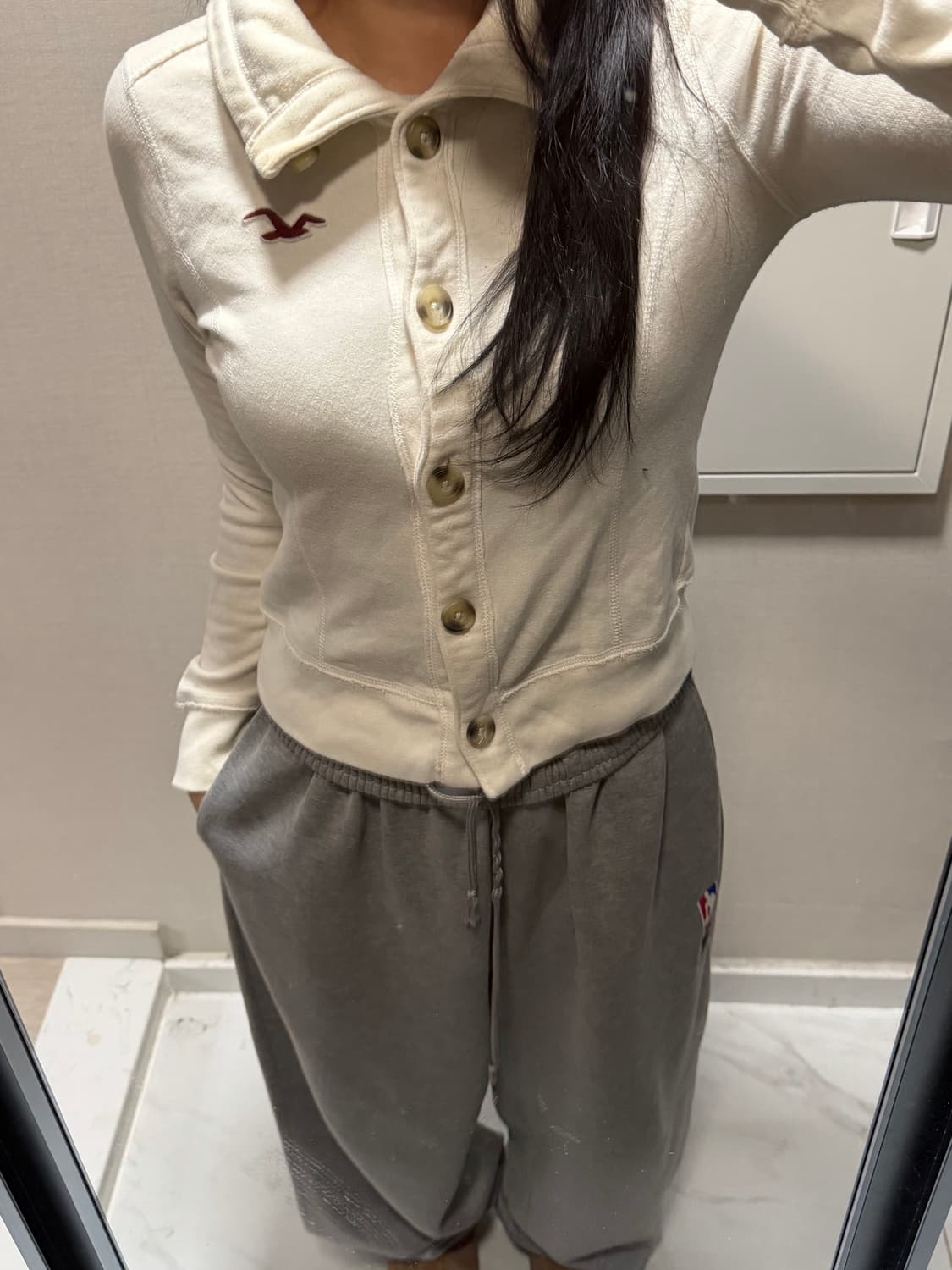 홀리스터 화이트 집업 s 상품이미지1