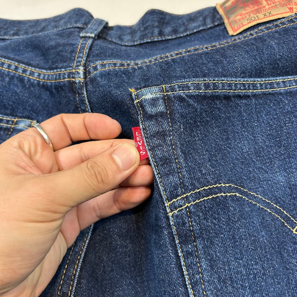 34inch) 리바이스 LVC 501xx 빅E 셀비지 데님 청바지 상품이미지3