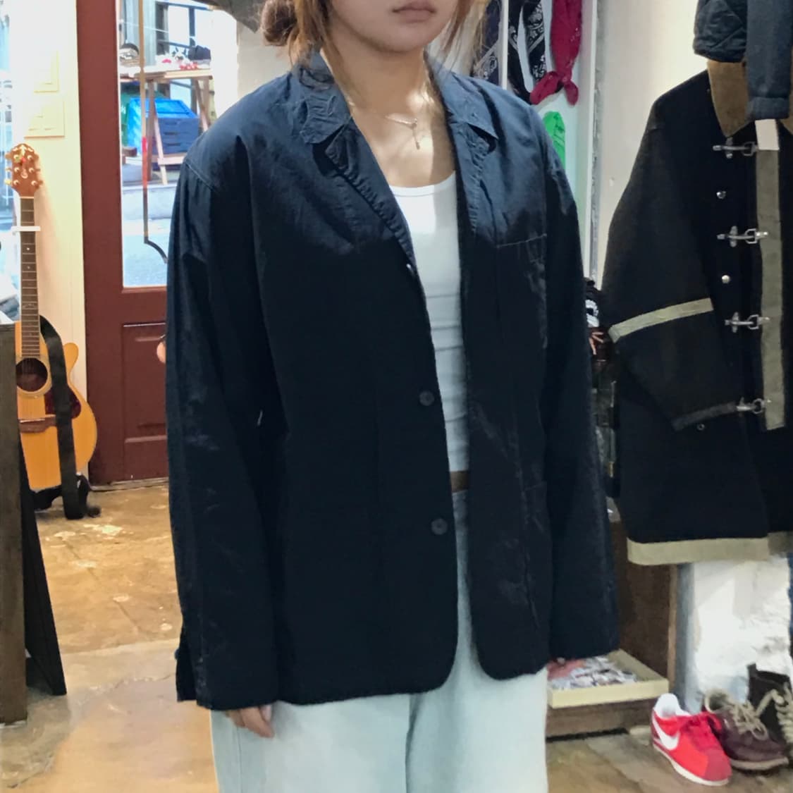 빅존 딥 네이비 쓰리버튼 코튼 블레이저 자켓 남성 102 여성 프리사이즈 상품이미지9