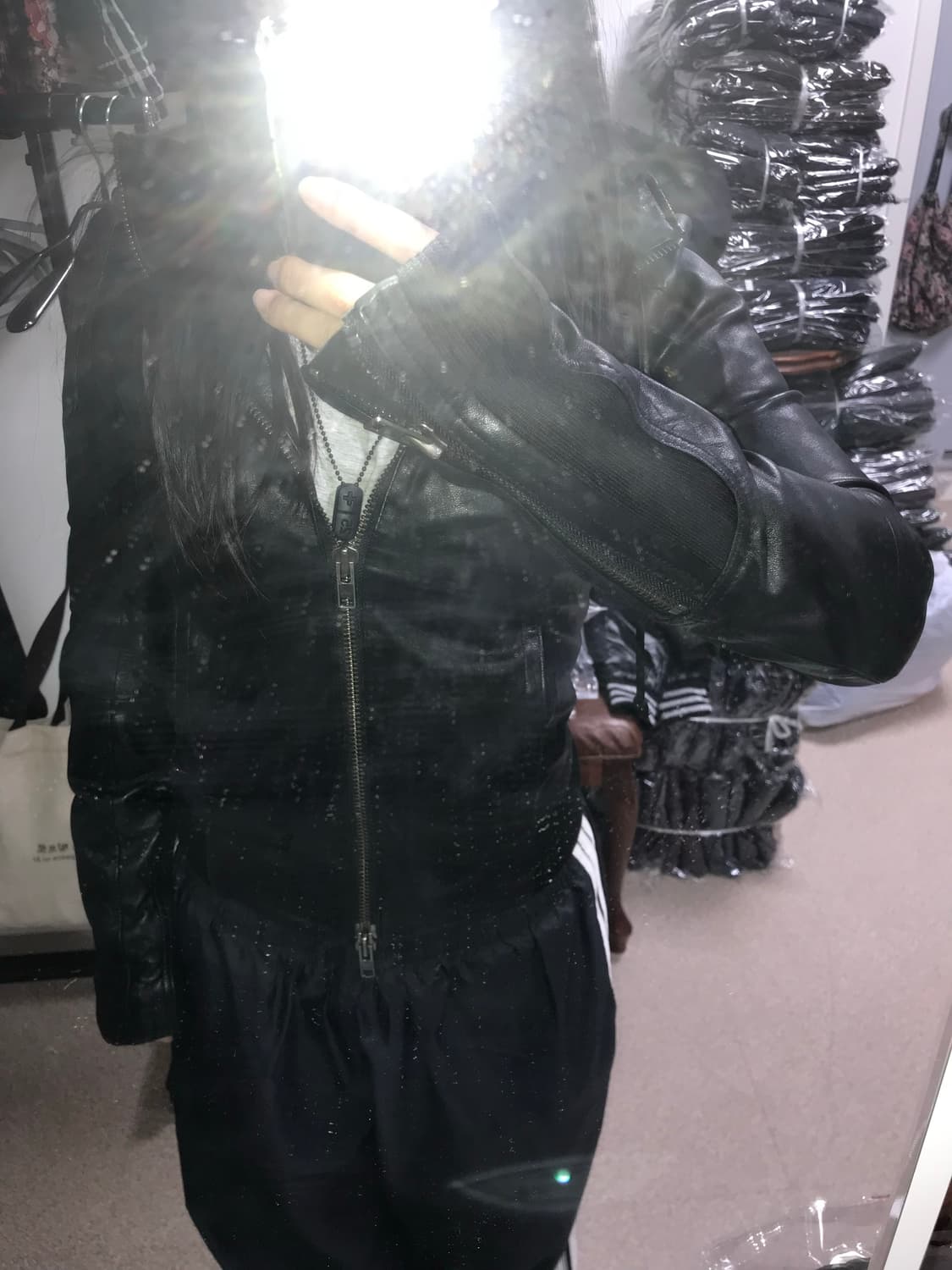 빈티지 후드 가죽 자켓 상품이미지7