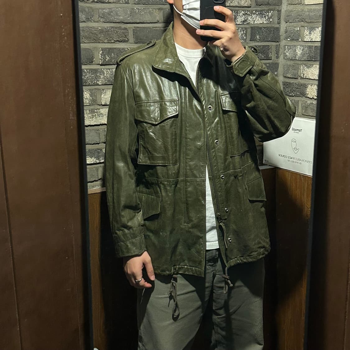 L) 아비렉스 밀리터리 M65 필드 자켓 소가죽 올리브 상품이미지9