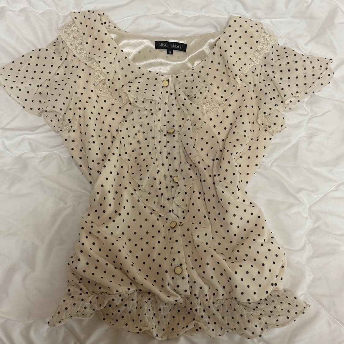 misch masch 도트 반팔 블라우스 상품이미지1