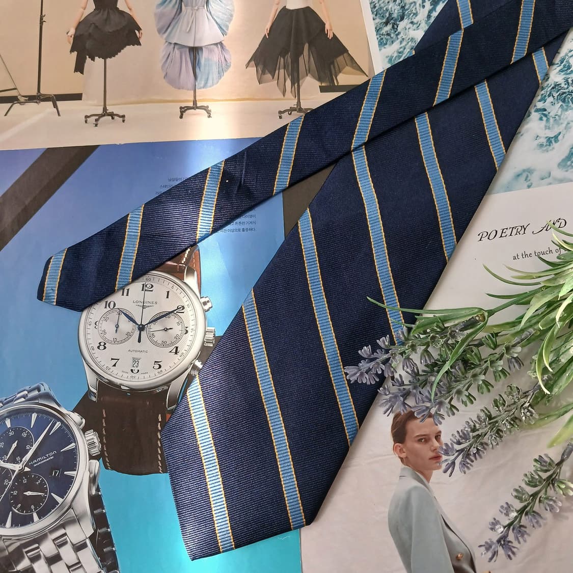 브룩스브라더스 실크 스트라이프 넥타이 9.6cm 새제품 A18979
 상품이미지3