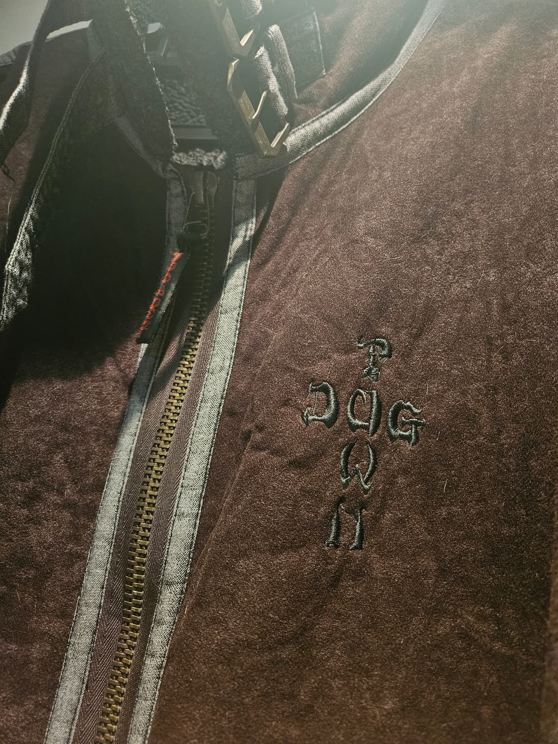 도그타운 넥 자수 포인트 B-3 무스탕 자켓 XL 상품이미지2