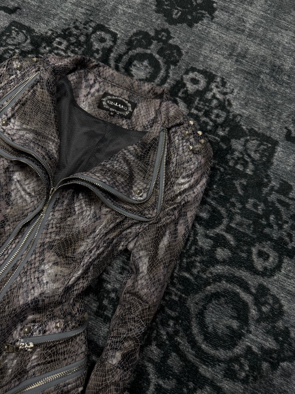Shalang python stud rider jacket 상품이미지4