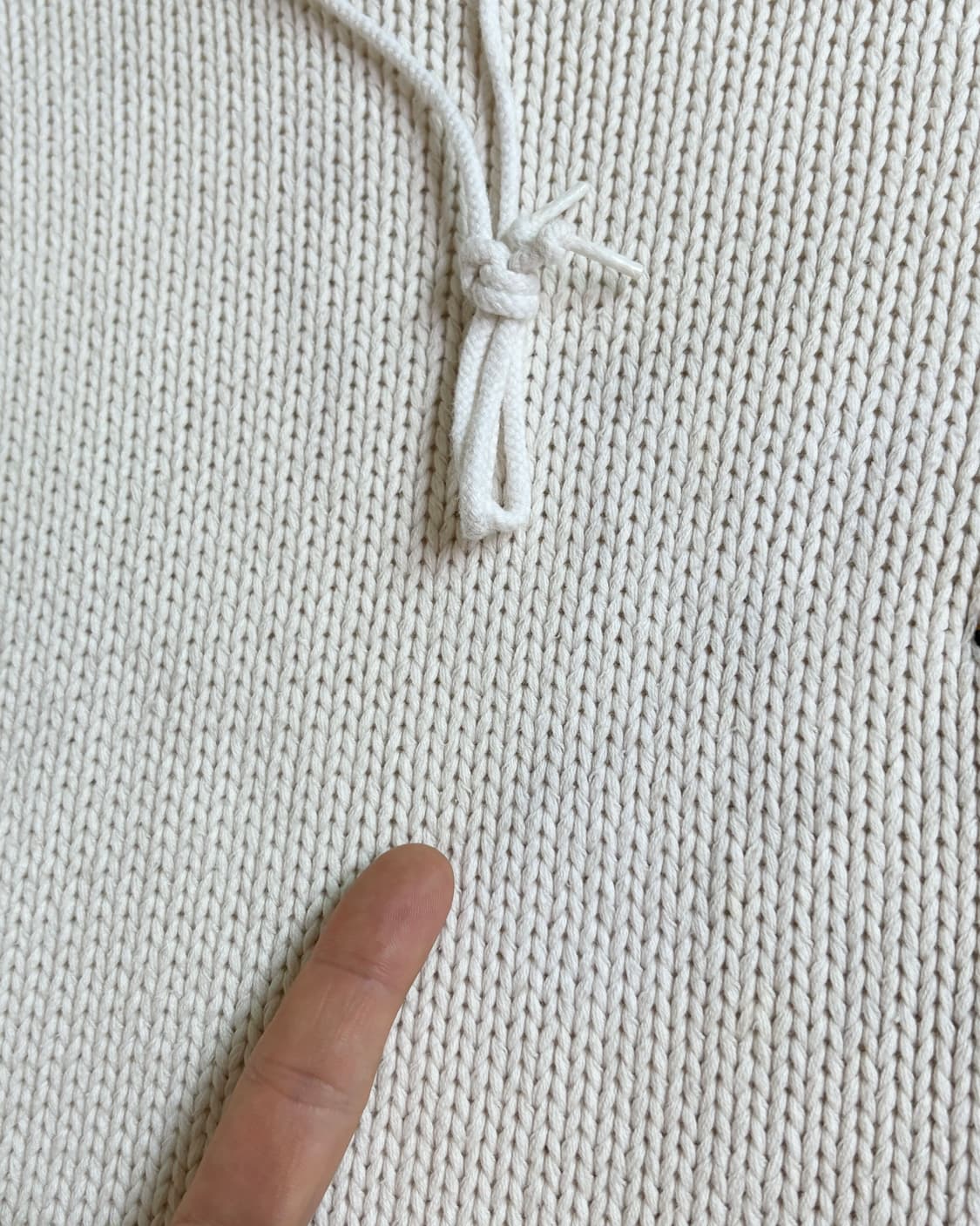 Polo 폴로 랄프로렌 90‘s 골프로고 코튼 아이보리컬러 후드 니트  상품이미지6