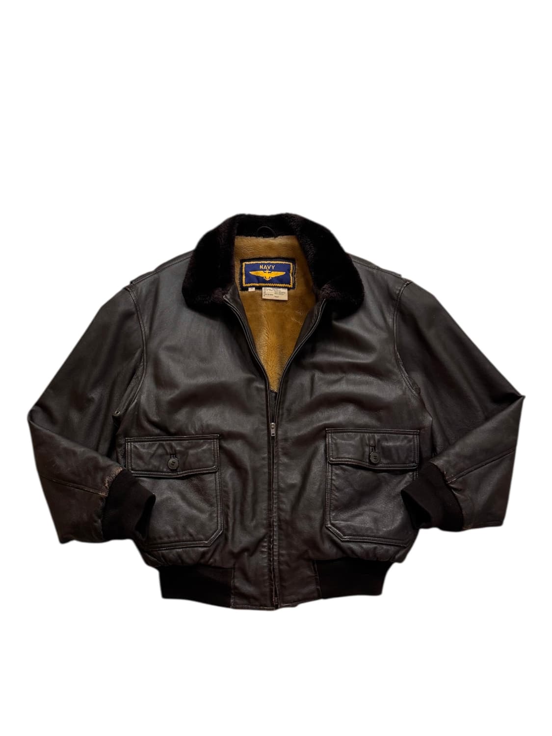 90s Airborne 라이닝 레더 플라이트 자켓 상품이미지1