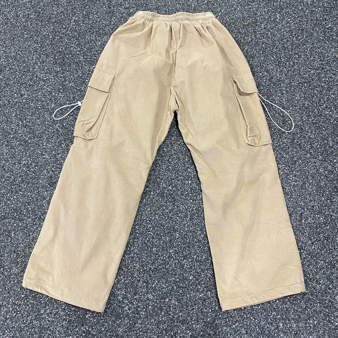 빈티지 립스탑 카고 베이지 스트링 조거 팬츠 B3770 상품이미지5