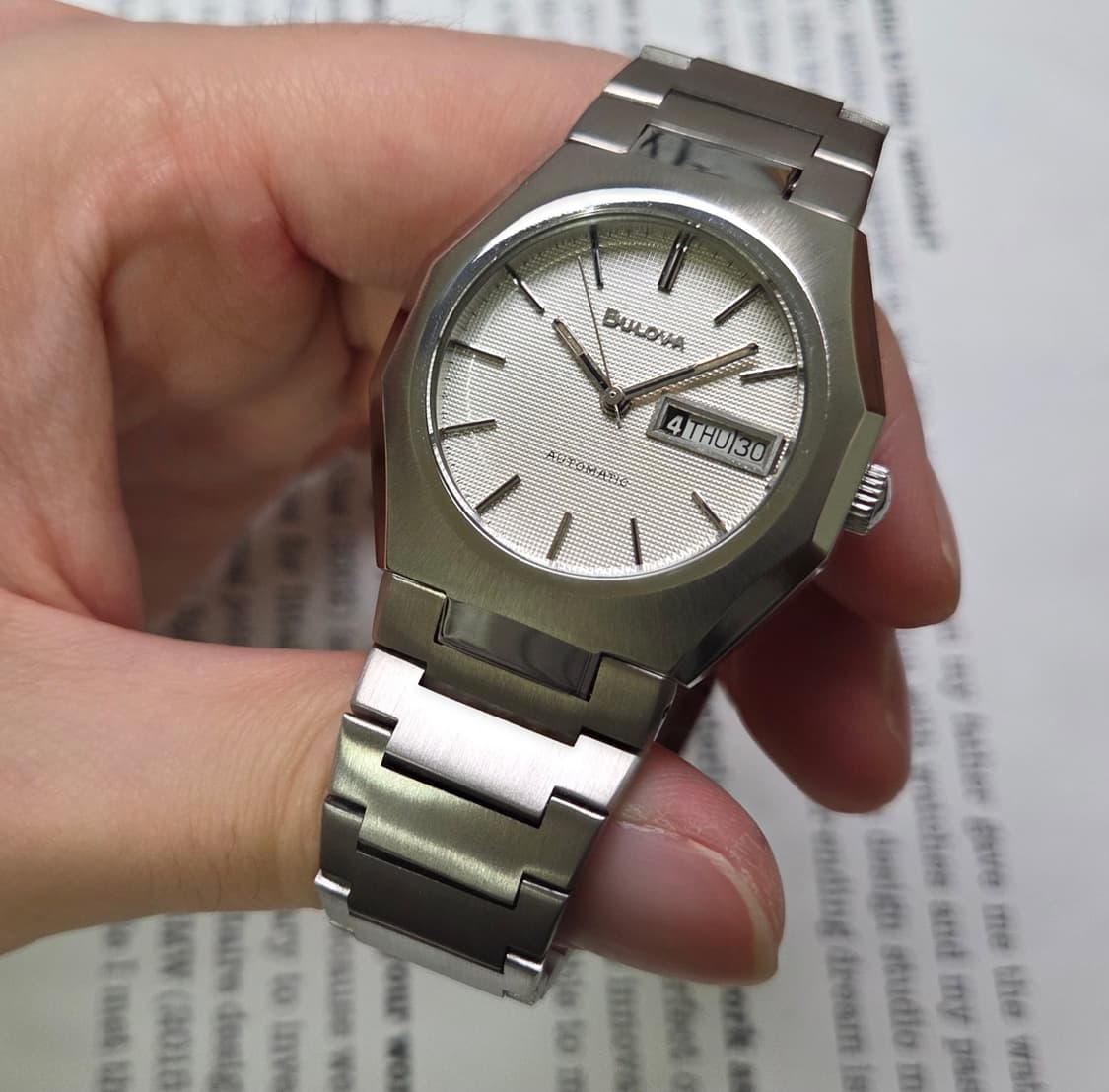 빈티지 부로바 옥타 오리지널 와플판 데이데이트 오토매틱 뻐뻐시 브슬 ve 상품이미지4