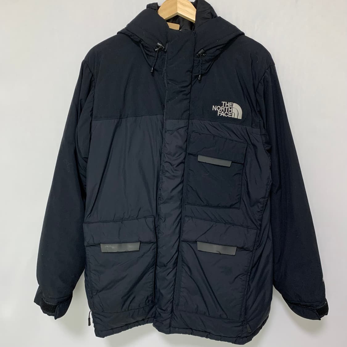 노스페이스 블랙 후드 패딩 점퍼 700 빈티지 95 M 남녀공용 상품이미지2
