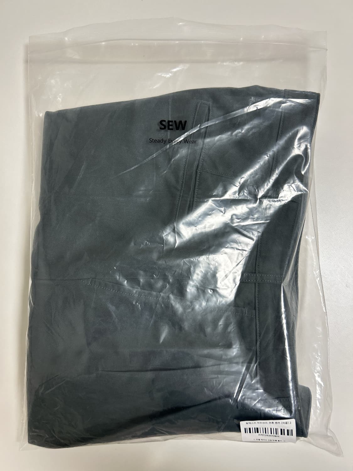 스테디에브리웨어 릴렉스드 브러쉬드 코튼 팬츠 차콜 2사이즈 상품이미지7