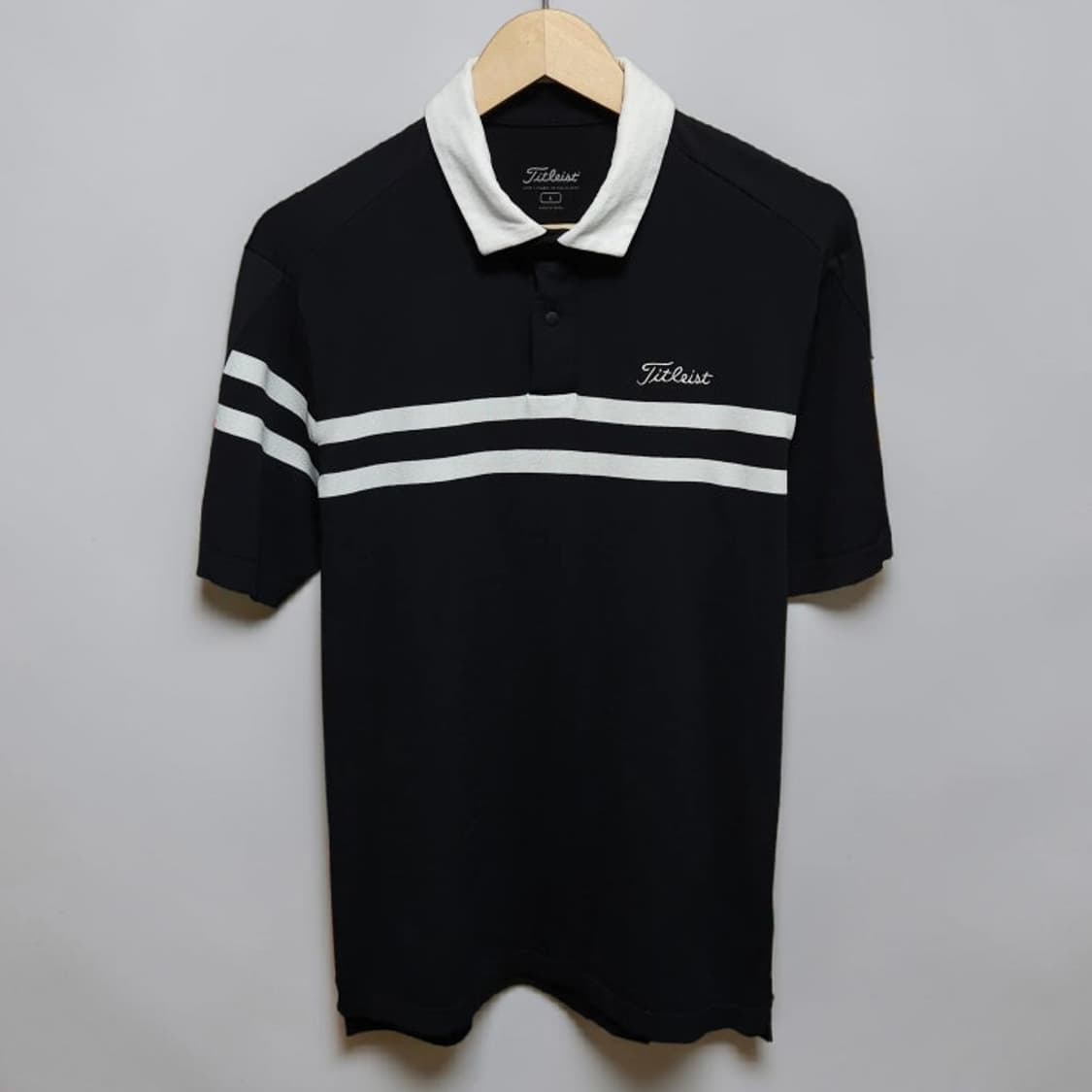 100 Titleist 타이틀리스트 골프 기능성 반팔 카라티 블랙 상품이미지1