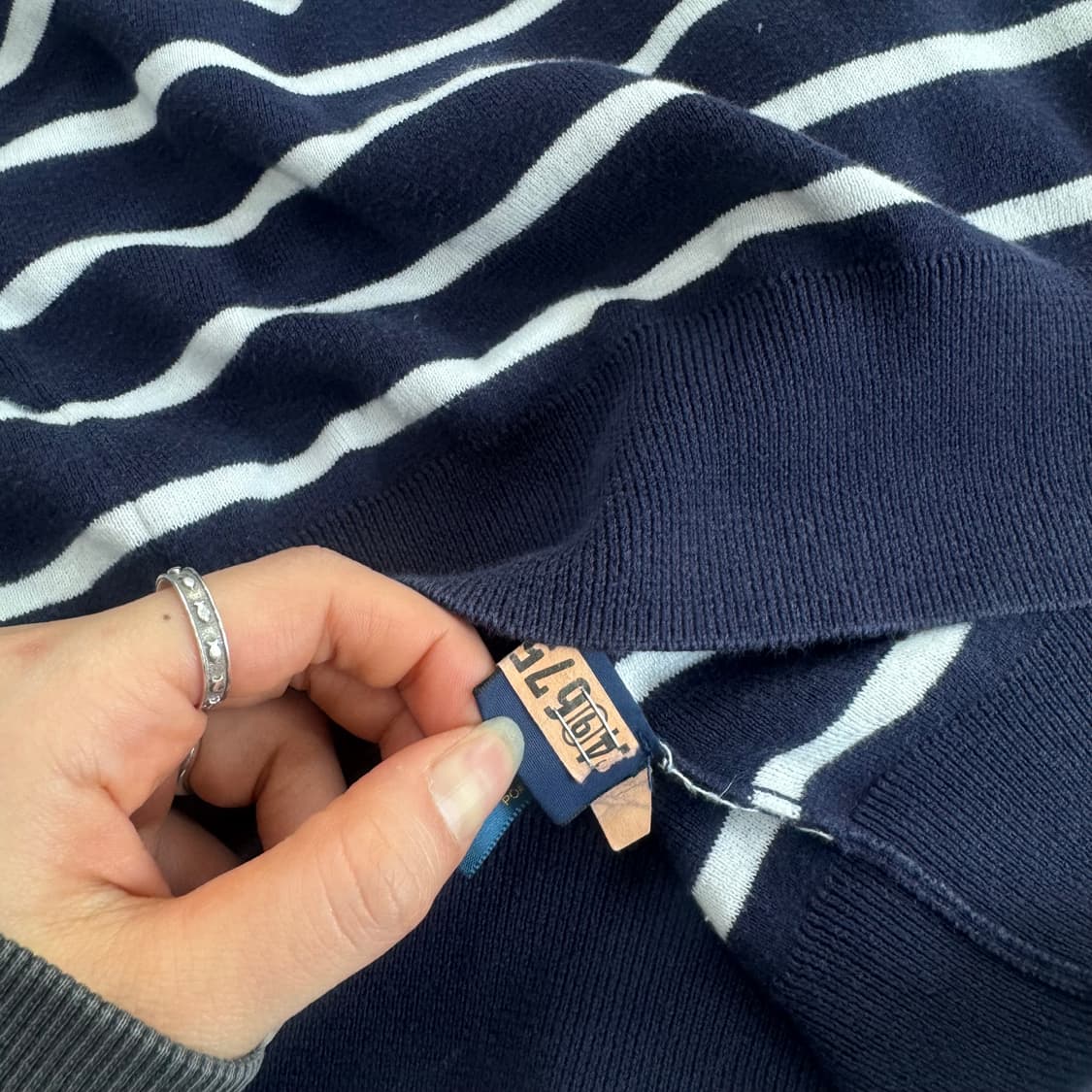 Polo 폴로 오렌지포니 네이비 스트라이프 니트 상품이미지6