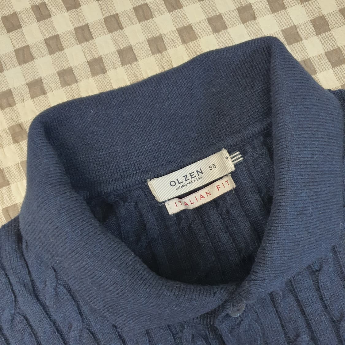 올젠 캐시미어 꽈배기 니트 카라티 남자95 상품이미지2