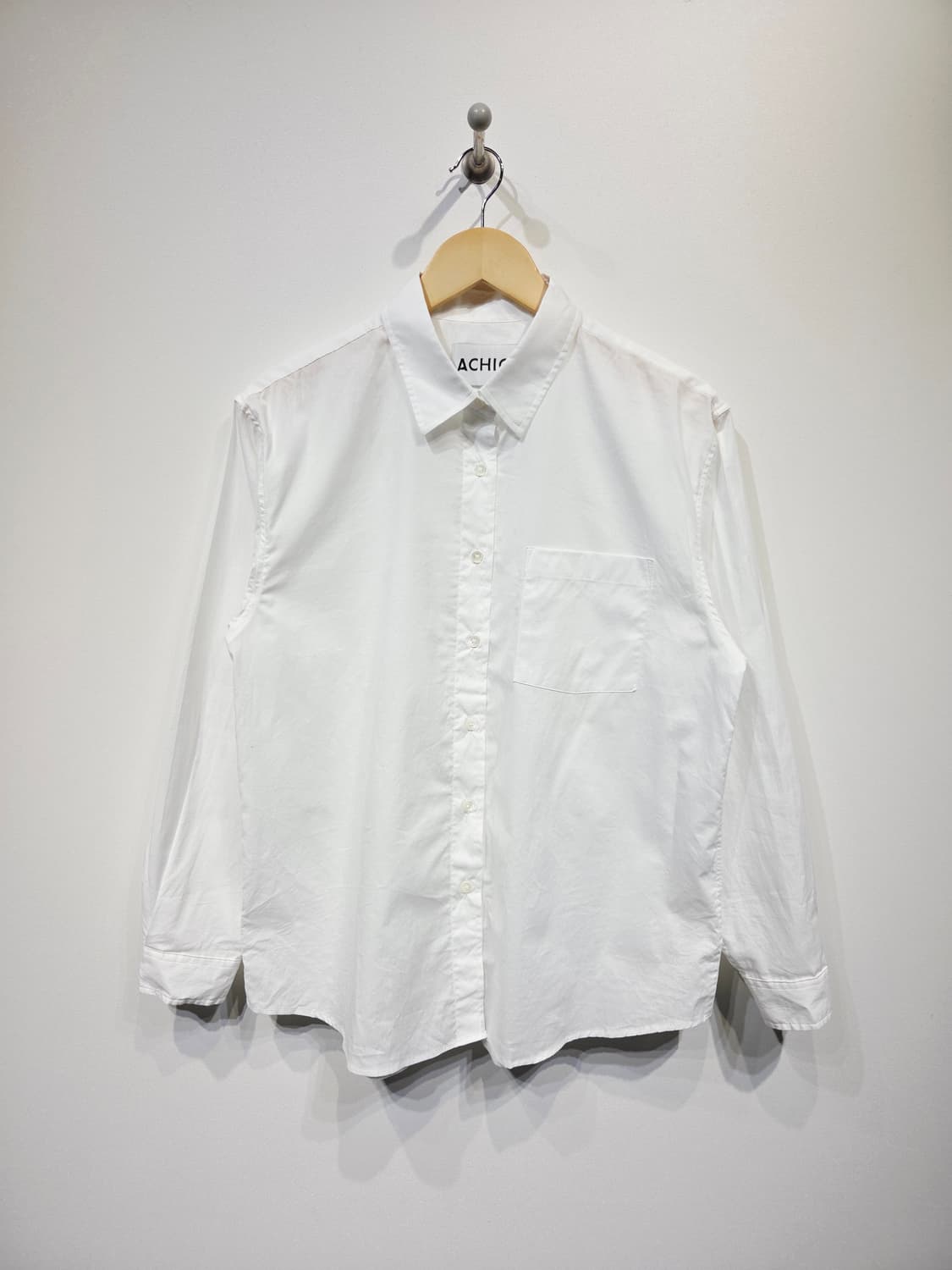 ACHIO 아치오 코튼 화이트 긴팔 셔츠 상품이미지2