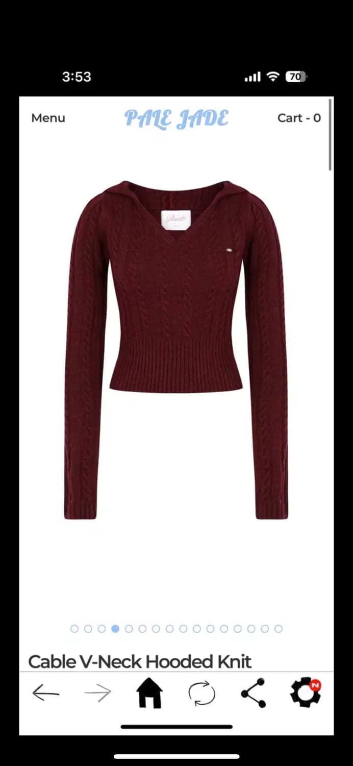 새상품) 페일제이드 케이블 후드 니트 버건디 상품이미지1
