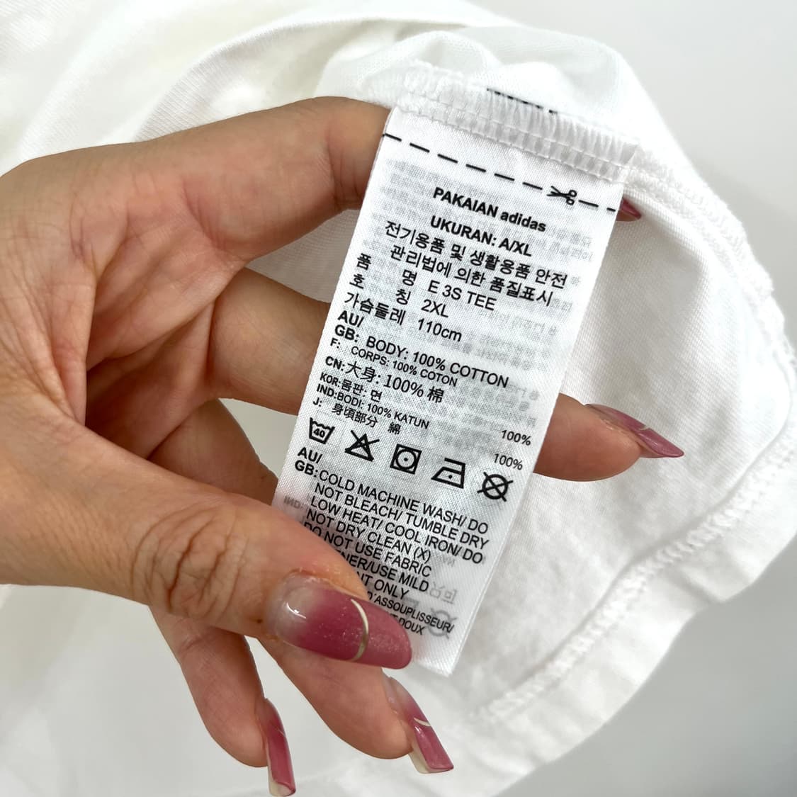 아디다스 화이트 블랙 삼선 흰검 반팔 티셔츠 상품이미지6
