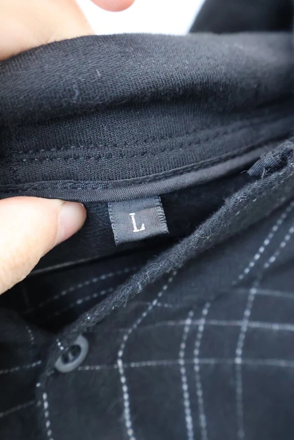 SHEIN Black Check Hooded Shirt 상품이미지7