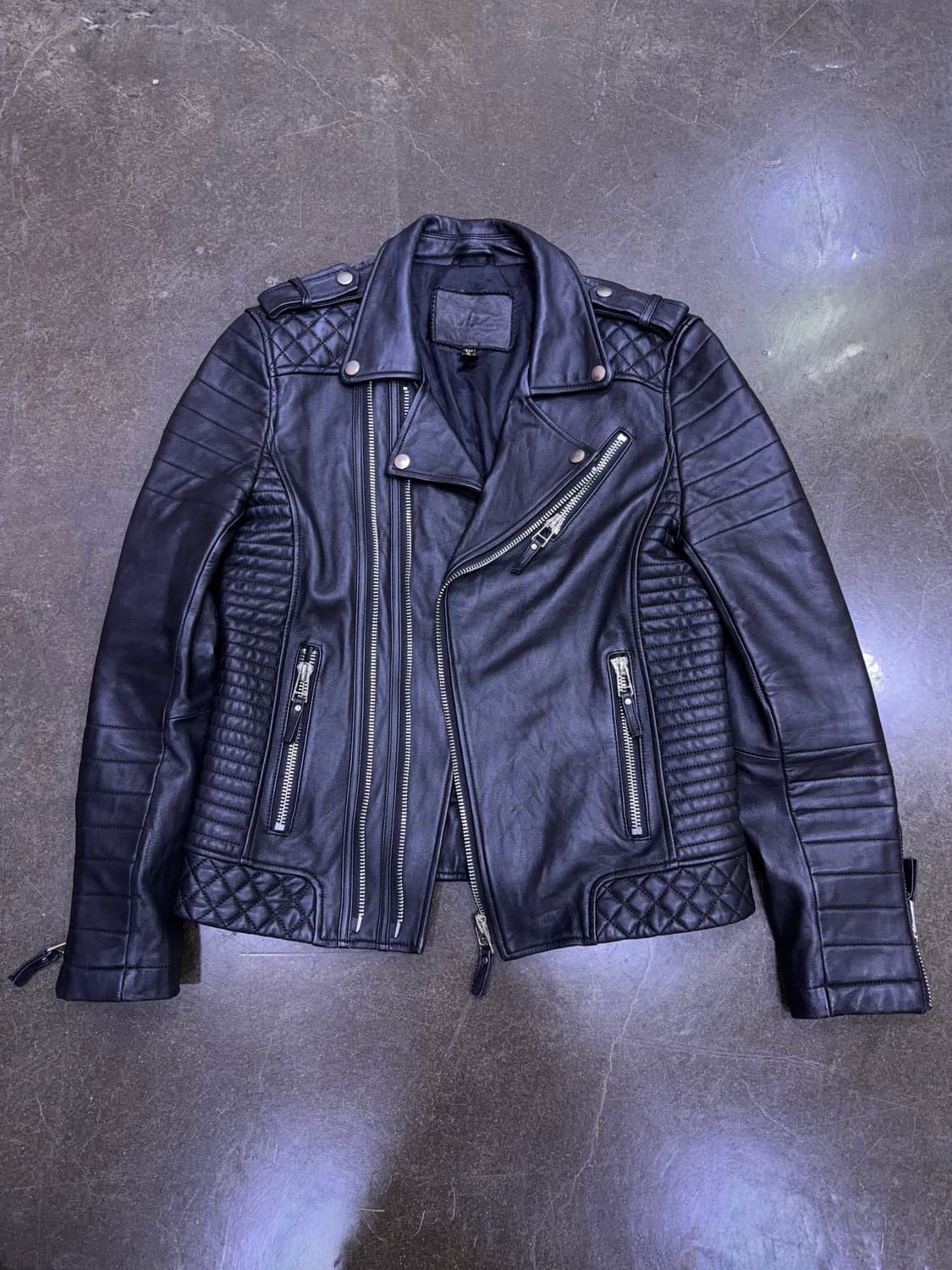 DP 빈티지 퀼팅 바이커 더블 지퍼 엠보싱 양가죽 라이더자켓 50 상품이미지1