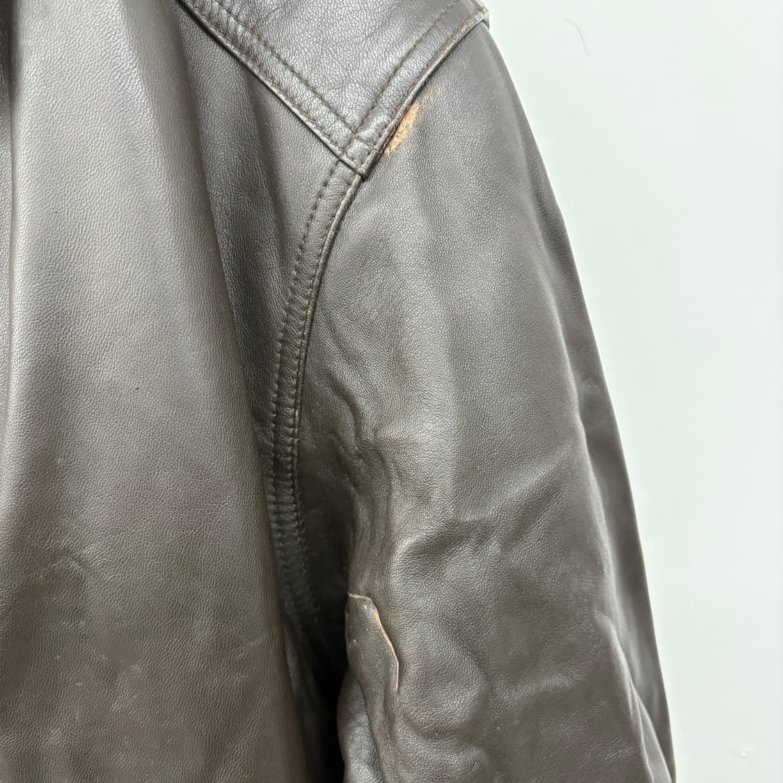 런던포그 빈티지 가죽 자켓 브라운 남성L 상품이미지3
