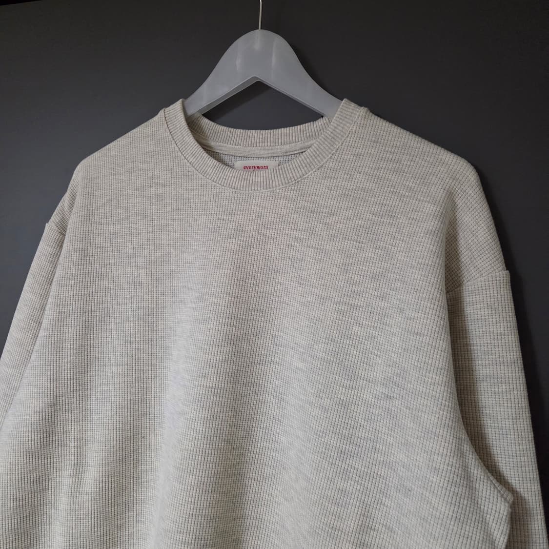 [2] 에브리원 와플 롱슬리브 티셔츠 오트밀 / 아이보리 에크루 화이트 상품이미지3