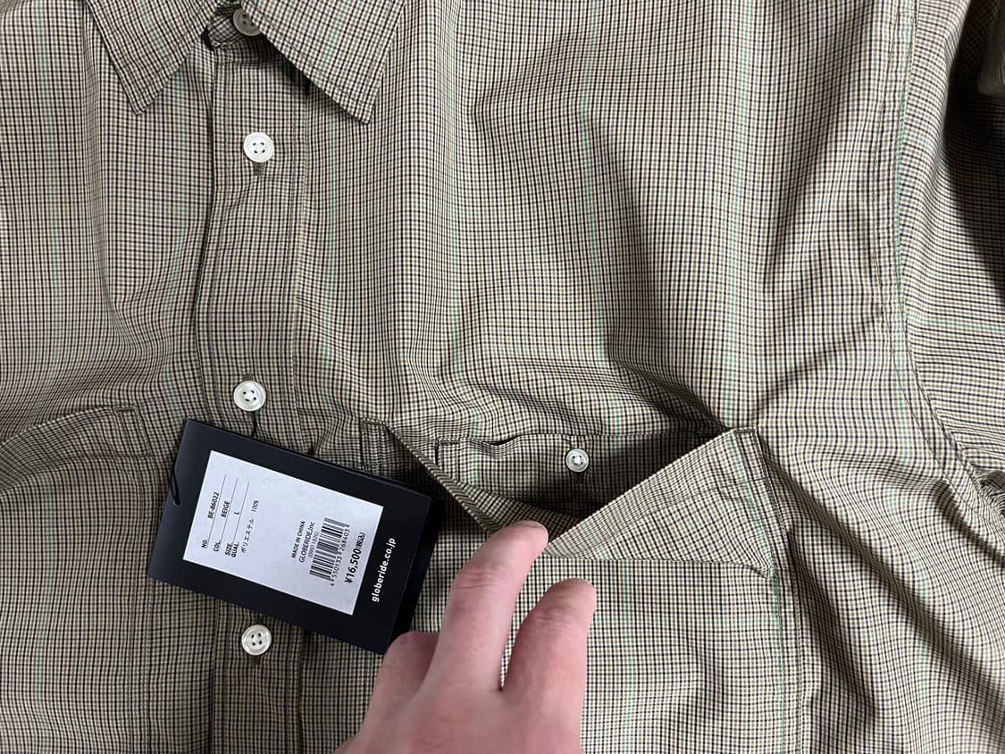 (새상품)(L)다이와피어39 테크 워크 셔츠 (베이지 체크) 상품이미지6