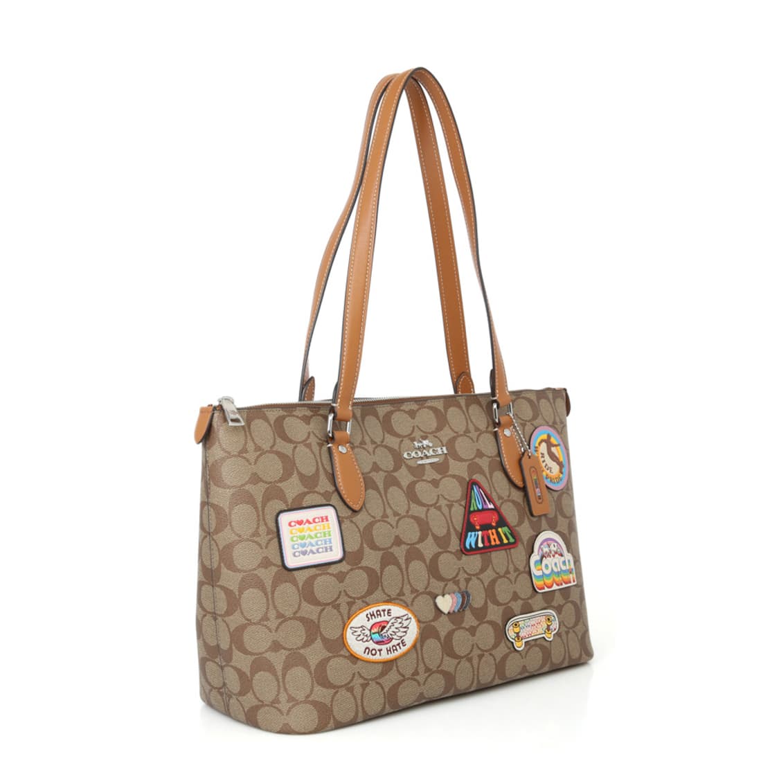 코치 시그니쳐 패치 캔버스 숄더백 갤러리 토트 CJ603 상품이미지4