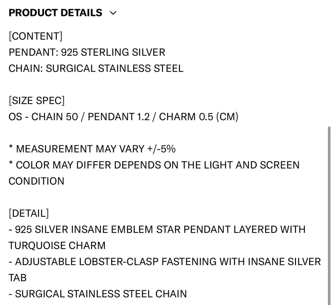 [새상품] 인세인개러지 터키석 실버 목걸이 상품이미지4
