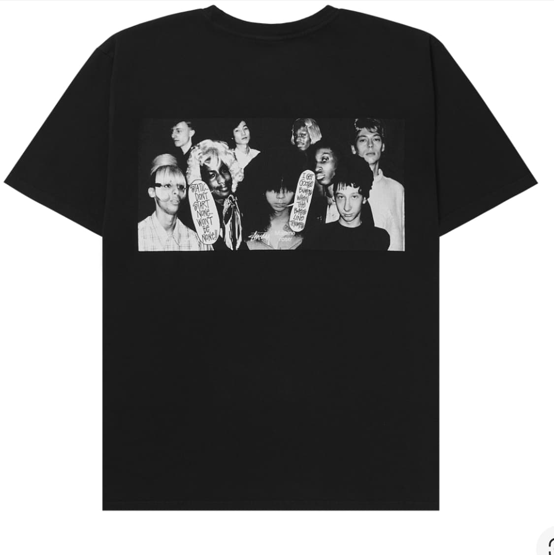 스투시 x 마틴 로즈 콜라주 피그먼트 다이드 티셔츠 블랙 상품이미지1