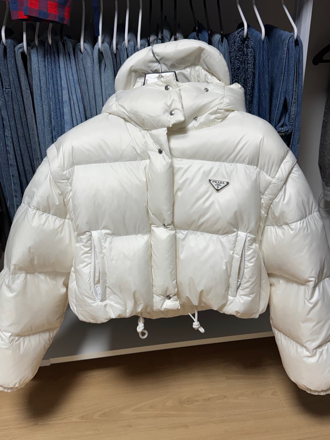 프라다 리나일론 컨버터블 패딩 36 상품이미지1