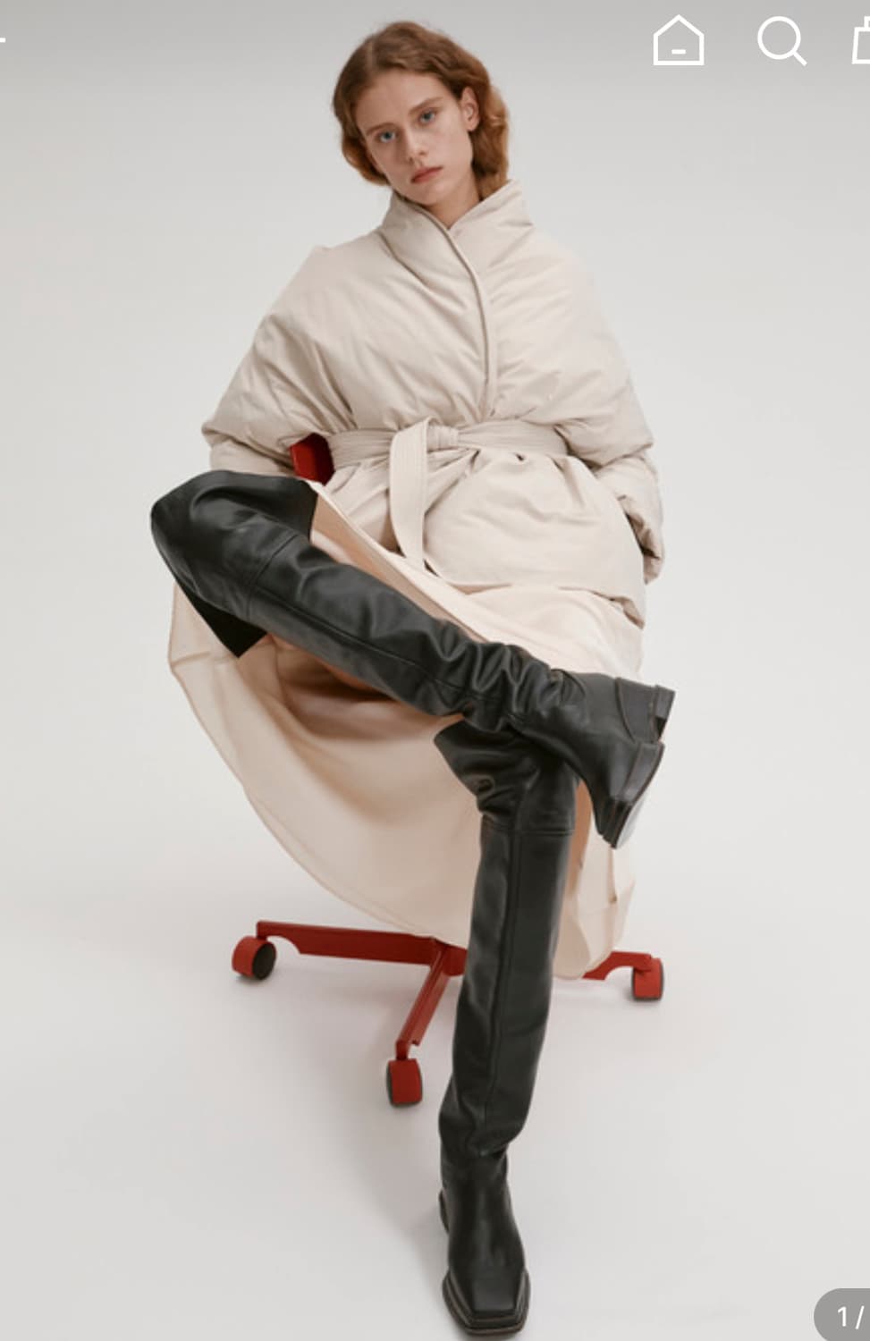 Recto 덕다운벨티드패딩 베이지 상품이미지3