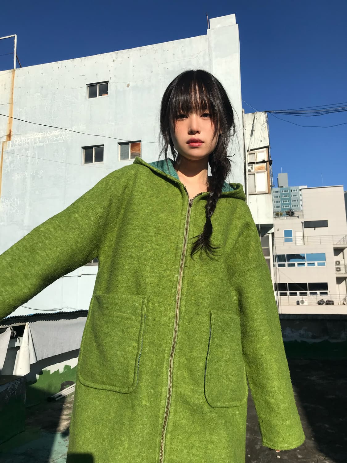 Jocomomola 그린그린 지퍼 코트 상품이미지3