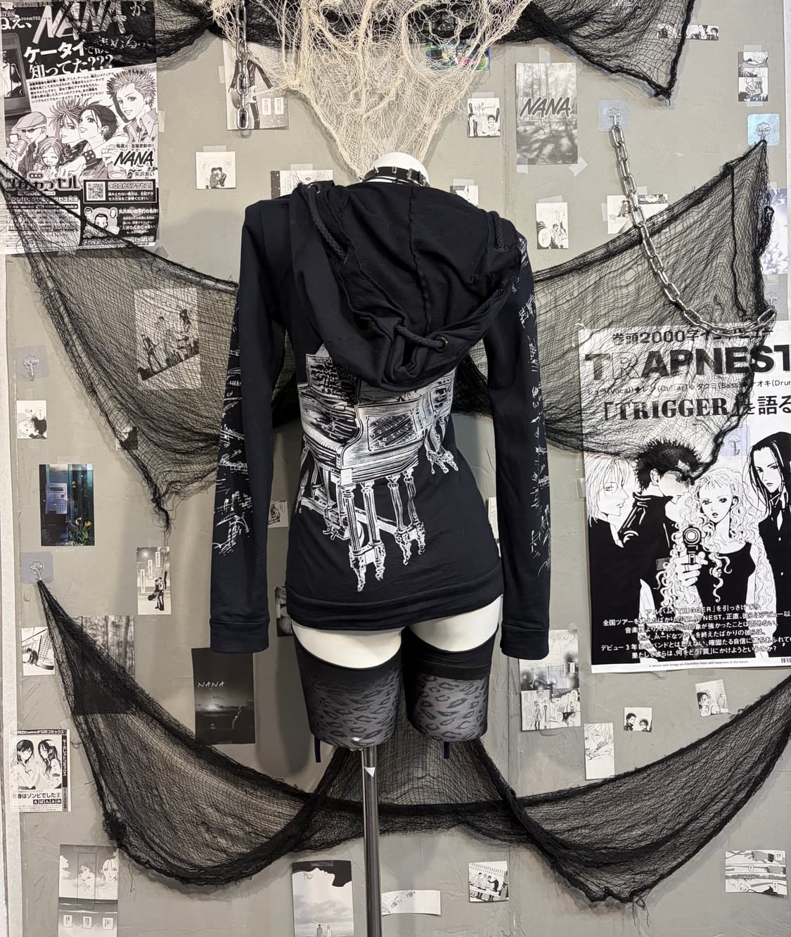 00‘s rope detail Printing hoodie zip up 상품이미지2