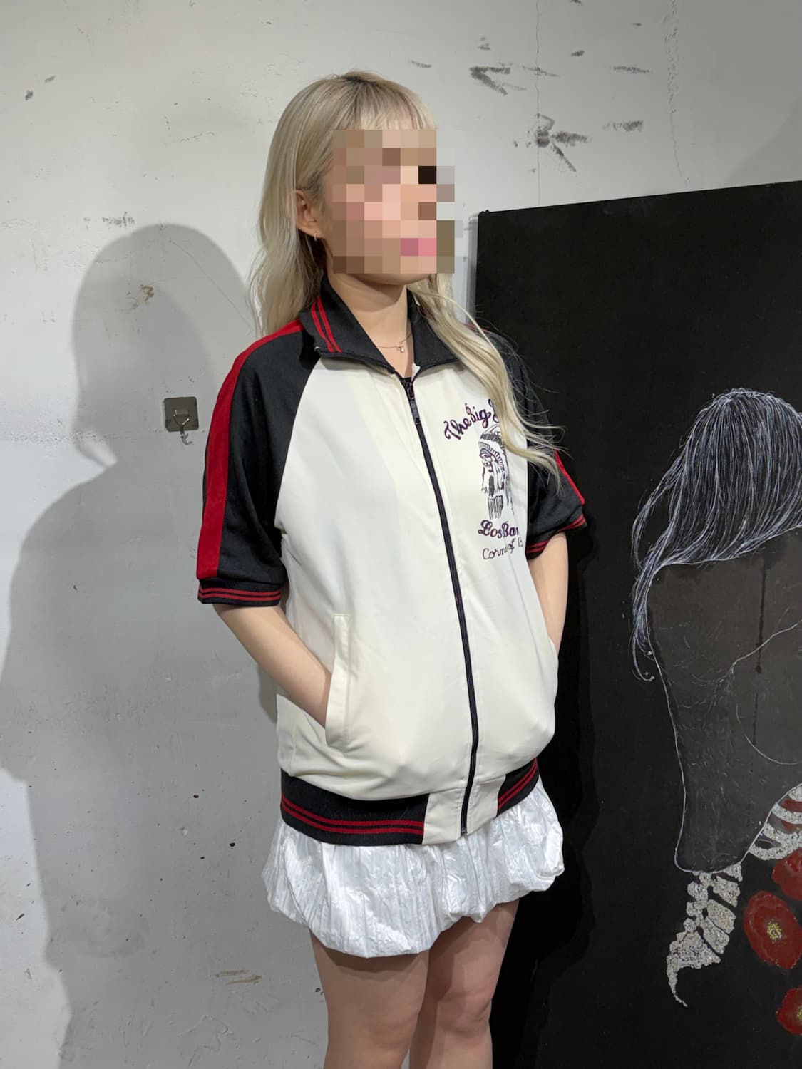 JPN 일본 빈티지 오리엔탈 프린팅 반팔 져지 자켓 M 상품이미지6