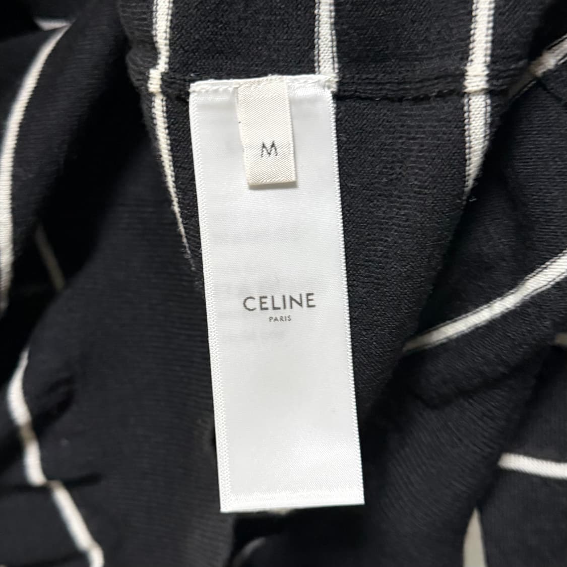 [S+급/M] 셀린느 트리오페 스트라이프 긴팔 카라티 블랙 상품이미지6