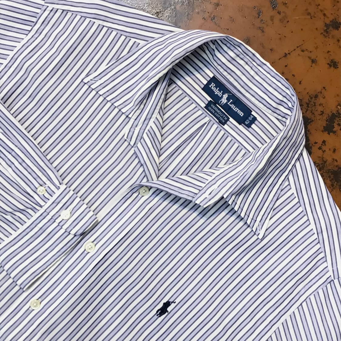 폴로랄프로렌 블루 멀티 스트라이프 셔츠 남성 105 사이즈  상품이미지3