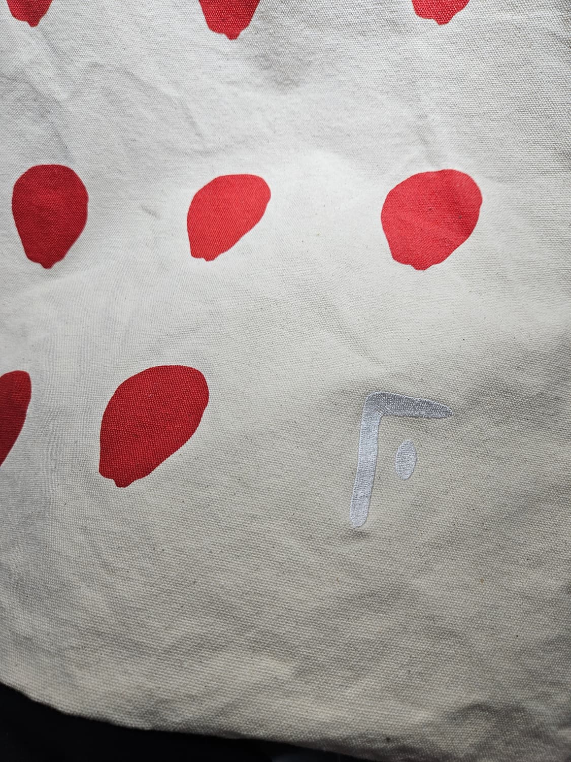 레드 도트 패턴 에코백 상품이미지3