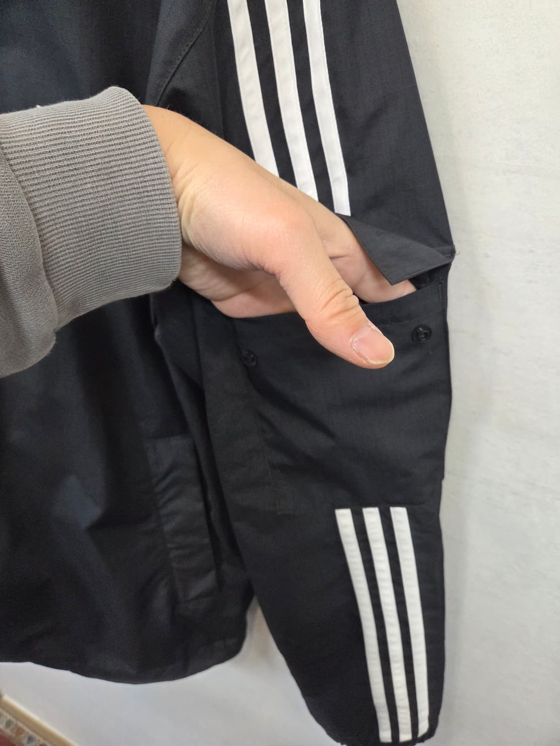 아디다스 삼선 윈드브레이커 바람막이 후드자켓 L 상품이미지6