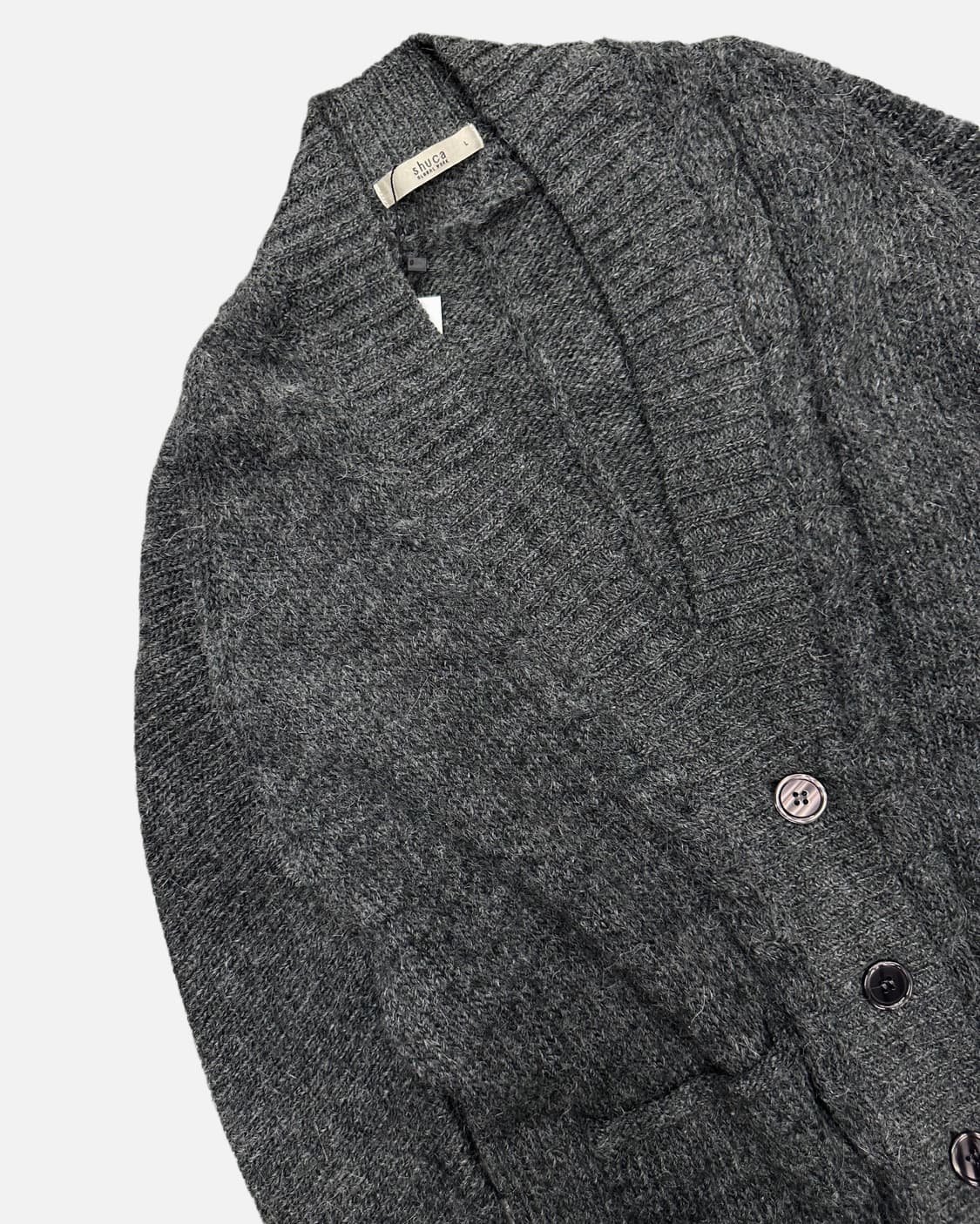 charcoal alpaca wool cardigan 상품이미지3