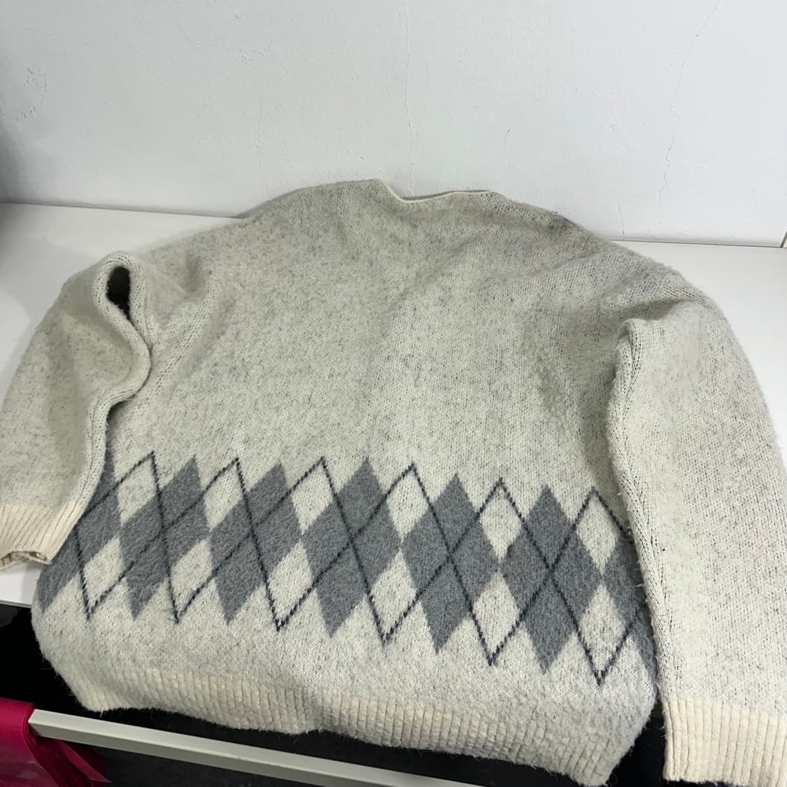 100-105 토니웩 크림 오버핏 알파카 가디건 상품이미지5