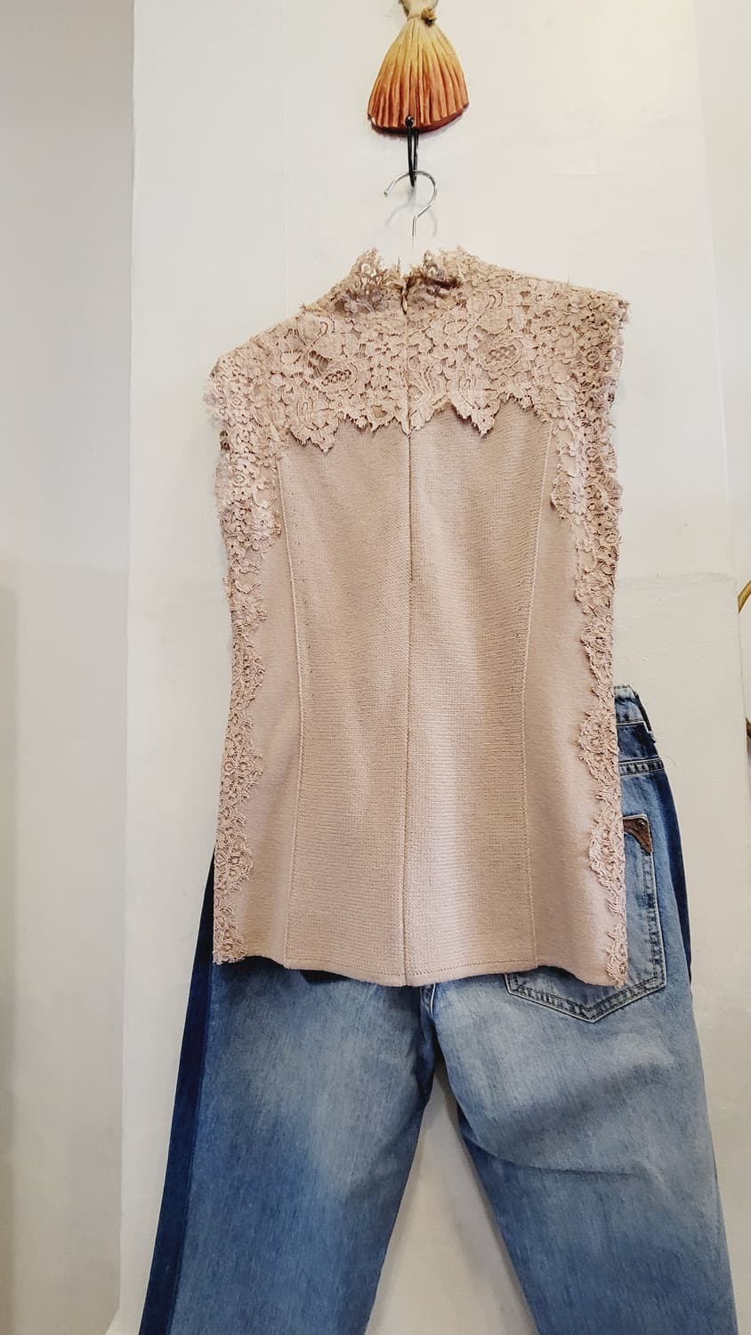 써스데이아일랜드 리치울 체크자켓.더아이잗 레이스니트탑 상품이미지6