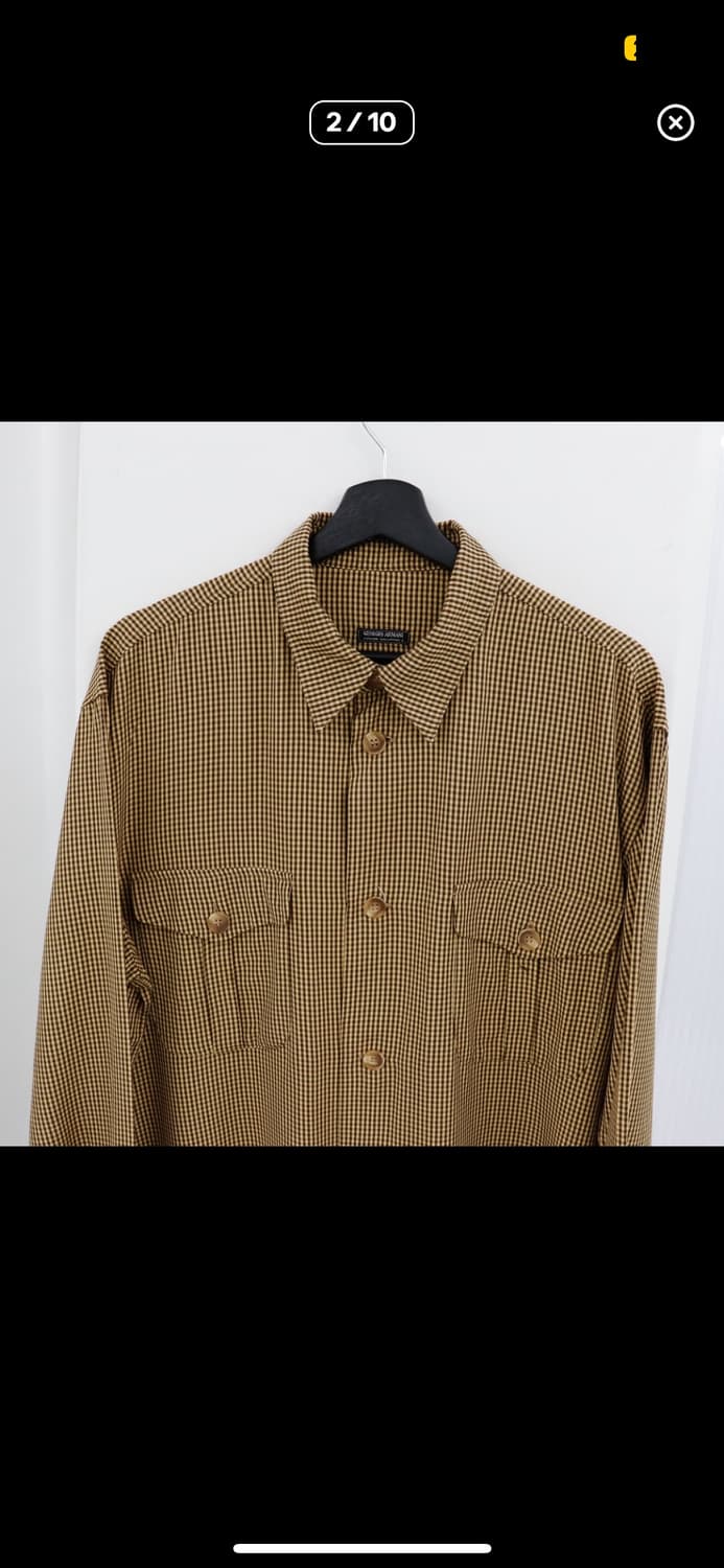 1991SS 조르지오 아르마니 깅엄 체크 셔츠 상품이미지2