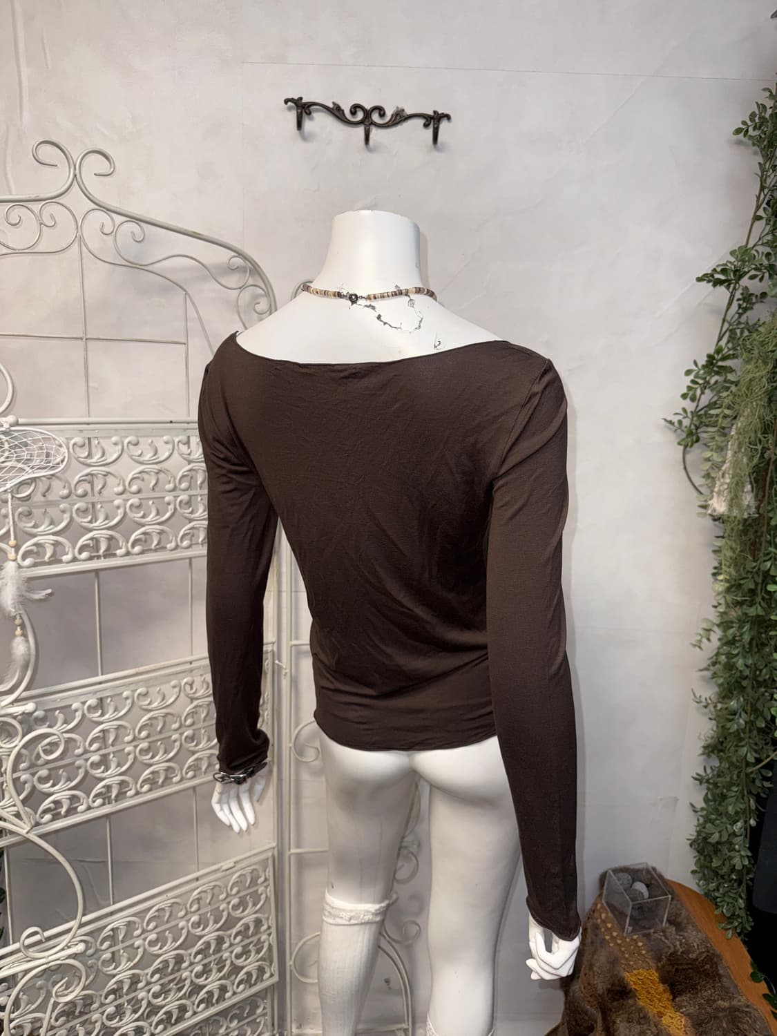 Armani Collezioni brown shirring sleeve 상품이미지2