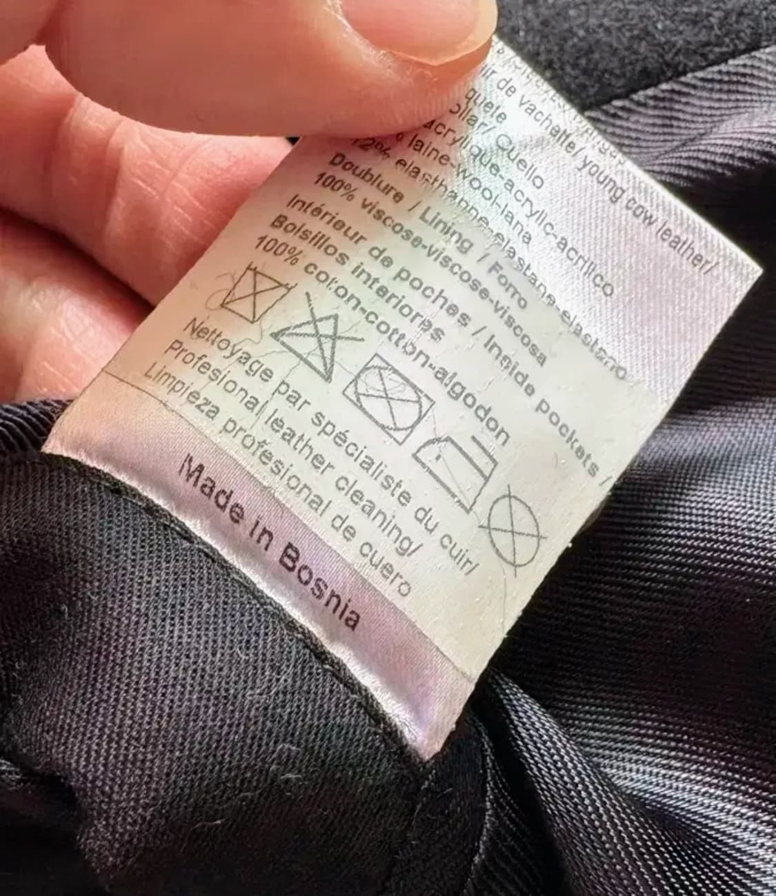 정품 산드로 가죽 소매 바시티 자켓-M 상품이미지5