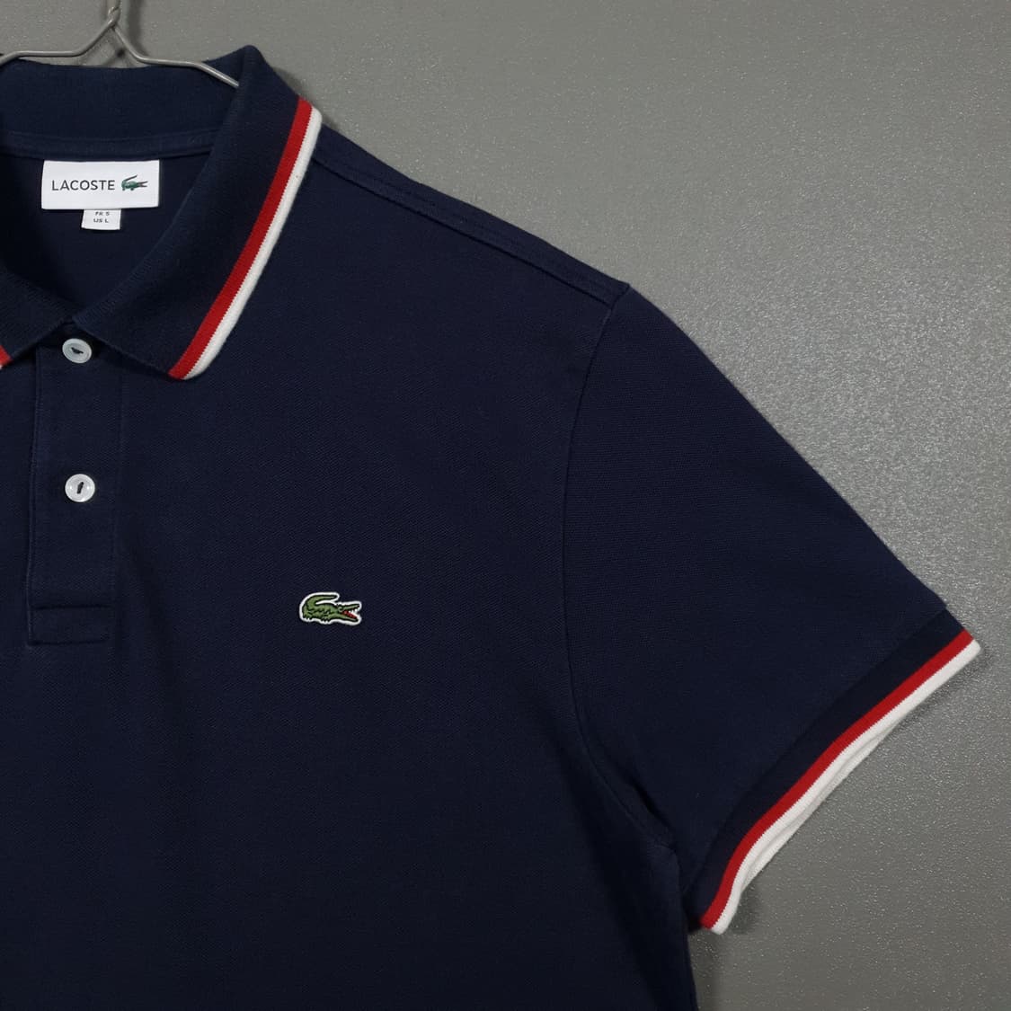 105) 라코스테 신형 22ss 카라 배색 세미 팬시 반팔 카라티 폴로 상품이미지4