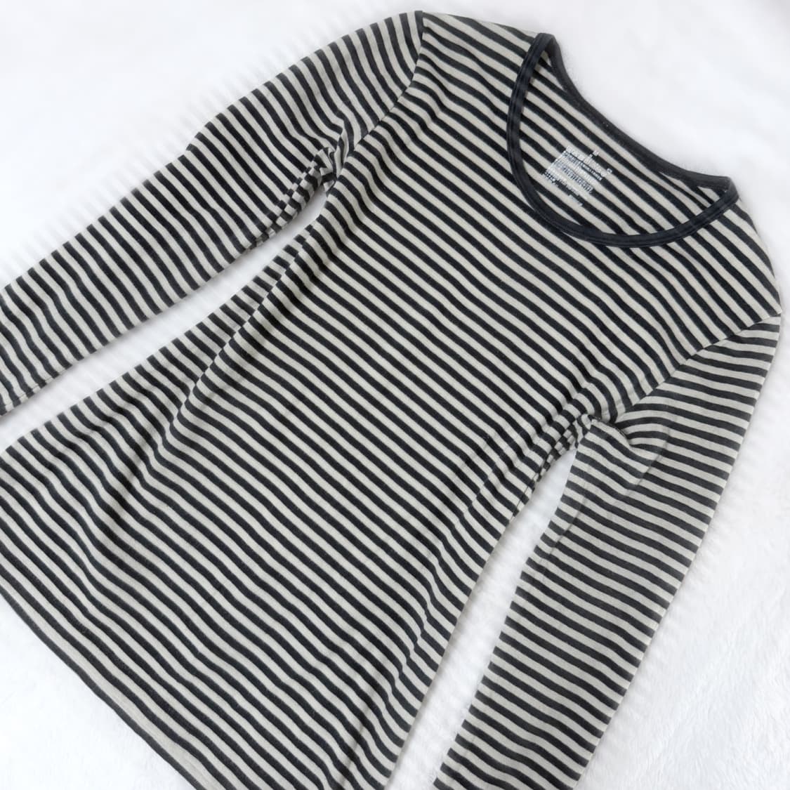 Muji 모리걸 아메카지 스트라이프 롱슬리브 상품이미지2