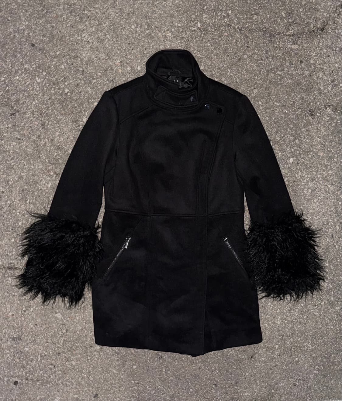 Armani Exchange Fur Cuff Detail Coat 상품이미지2